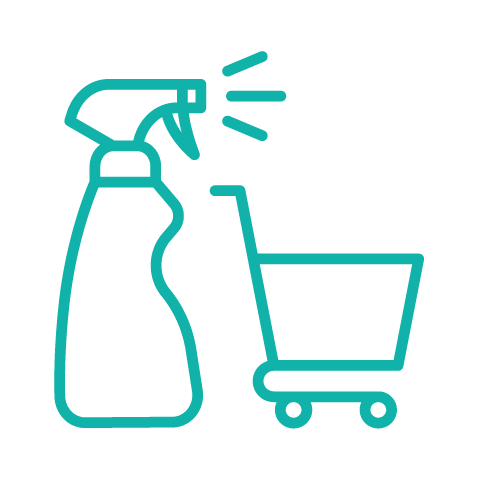 Sanitization of trolleys and baskets